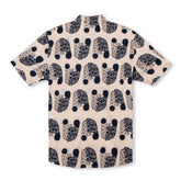 Camisa de manga corta con cuello campamento y estampado a juego